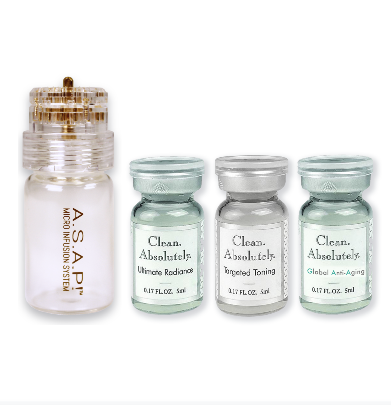 Anti aging, hydrating, & discoloration skin serums gift set with serum infusion applictor